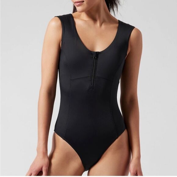 Athleta Other - NWT Athleta Deep Sea One Piece Swimsuit Black Small Petite